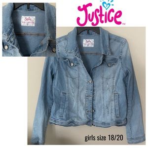 Justice Jean Jacket with Rhinestones • size 18/20